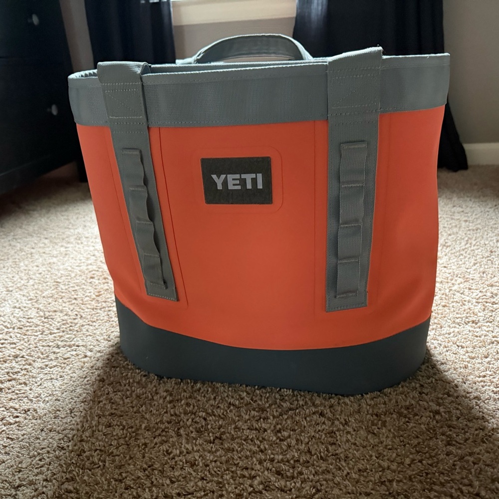 YETI Orange and Gray Duffel Bag